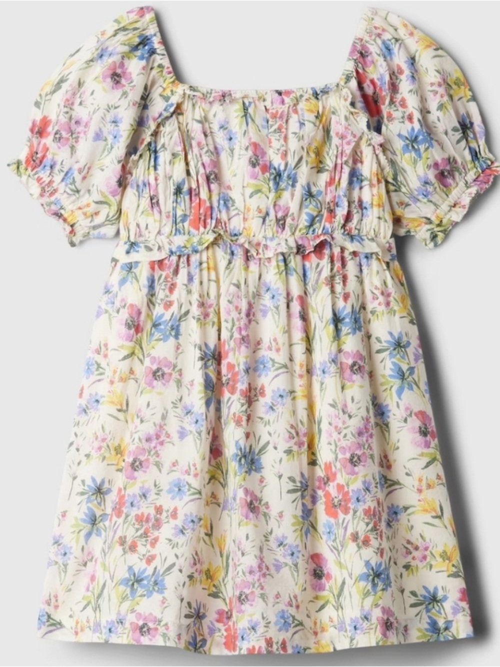 Gap Toddler Girls Floral Puff Sleeve Dress